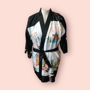 Ichiban Black wrap kimono with Red Design